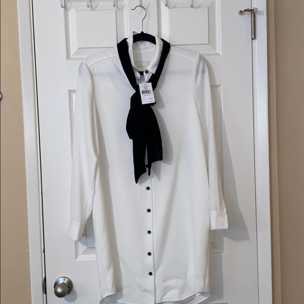 NWT Kate Spade Velvet tie white griffin dress sz 6